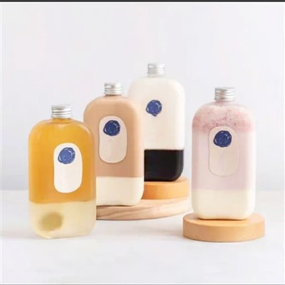 NH 16 oz testreszabható négyzet alakú tejes PET átlátszó gyümölcslé