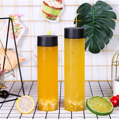 16oz kerek műanyag gyümölcslé palackok fekete fedelekkel